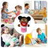 Kids Hand Puppets Open Mouth Plush Cartoon Black People Storytelling Puppet Family Puppet Grandparents Mom And Dad Dolls - Image 4