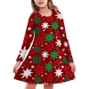 4-13 Years Kids Toddler Girls Christmas Dress Xmas All-Over Printing Christmas Long Sleeve Party Dress Princess Girls Dresses
