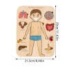 Children Wooden Human Body Puzzle Anatomy Play Skeleton Toy Body Structure Montessori Jigsaw Puzzles Preschool Learning - Image 6