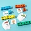 Wooden Blocks Spelling Game Wooden Kids Spelling Block Toy Alphabet Puzzles Blocks Children Learning Toy For Home Kindergarten - Image 4