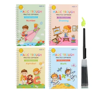 Hand Writing Practice Books For Kids Kindergarten Handwriting Workbook Reusable Grooved Handwriting Workbooks Magic Copybook To