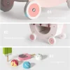 Robotime Robud Wooden Ice Cream Cart Toys Toddlers Pretend Play Food Truck Best Gift for Girls and Boys 3+ Years - Image 2