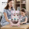 Robotime Robud Wooden Ice Cream Cart Toys Toddlers Pretend Play Food Truck Best Gift for Girls and Boys 3+ Years - Image 4
