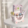 Robotime Robud Wooden Ice Cream Cart Toys Toddlers Pretend Play Food Truck Best Gift for Girls and Boys 3+ Years - Image 6