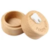 Tooth Fairy Box With 3D Baby Round Gifts Engraved Meaningful Easy To Put Small Cute Lost Teeth Keepsake Wooden - Image 4