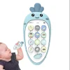 Toddler Teether Chew Toys Toddler Musical Sound Phone Learning Toy Interactive Sensory Bilingual Teething Toys Carrot Phone