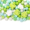 74Pcs 12mm Silicone Round Food Grade Leaf Focal Beadsfor DIY Baby Teether Soother Nipple Chain Dummy Clips Necklace Chew Toy - Image 2
