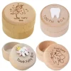 Tooth Fairy Box With 3D Baby Round Gifts Engraved Meaningful Easy To Put Small Cute Lost Teeth Keepsake Wooden - Image 5