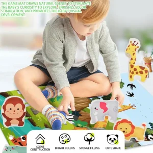 Children Play Mat Soft Game Pad Sensory Cloth Book Set Preschool Interactive Activities For Niece Boys Girls Daughter Son Nephew